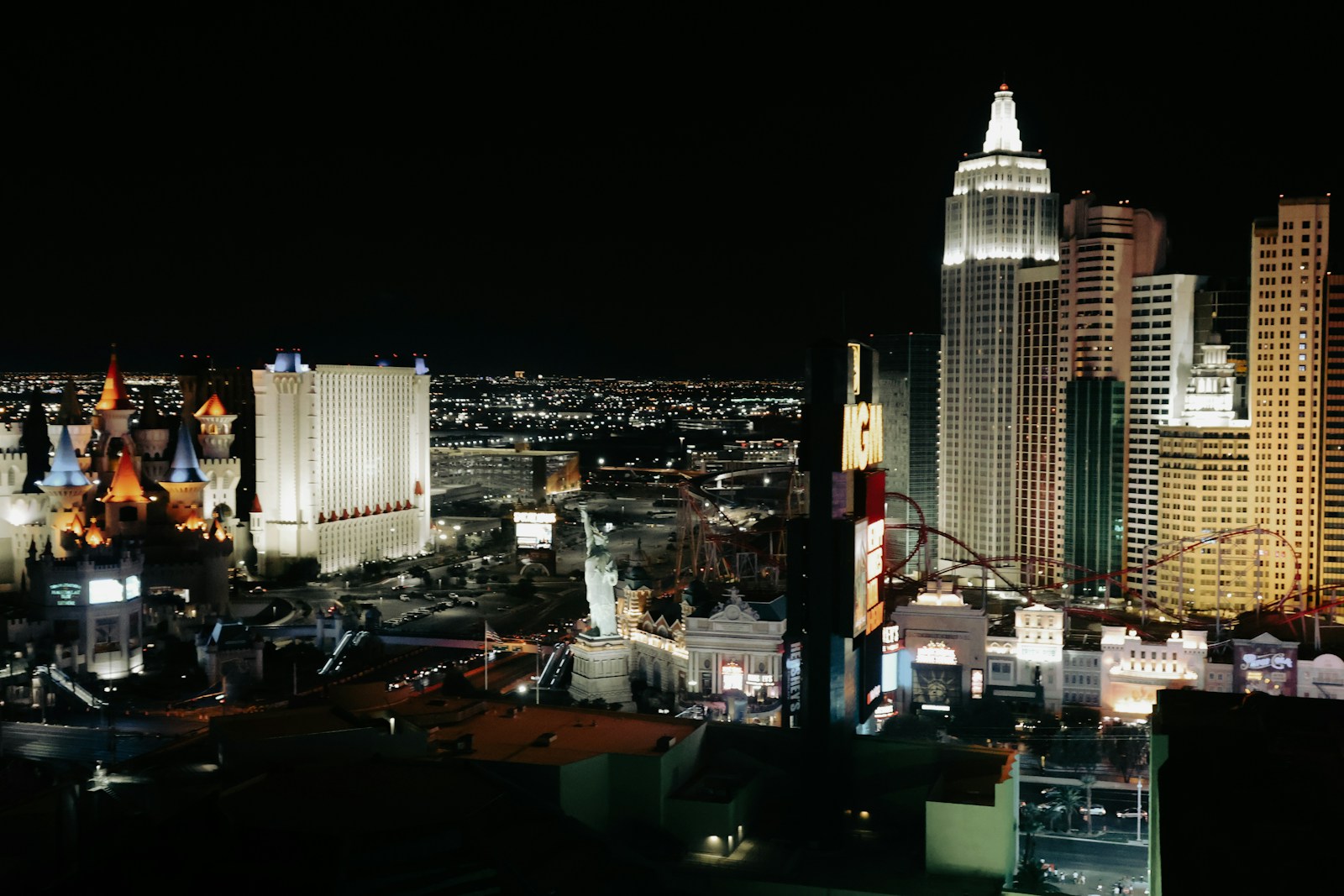 Las Vegas Strip skyline glowing at night