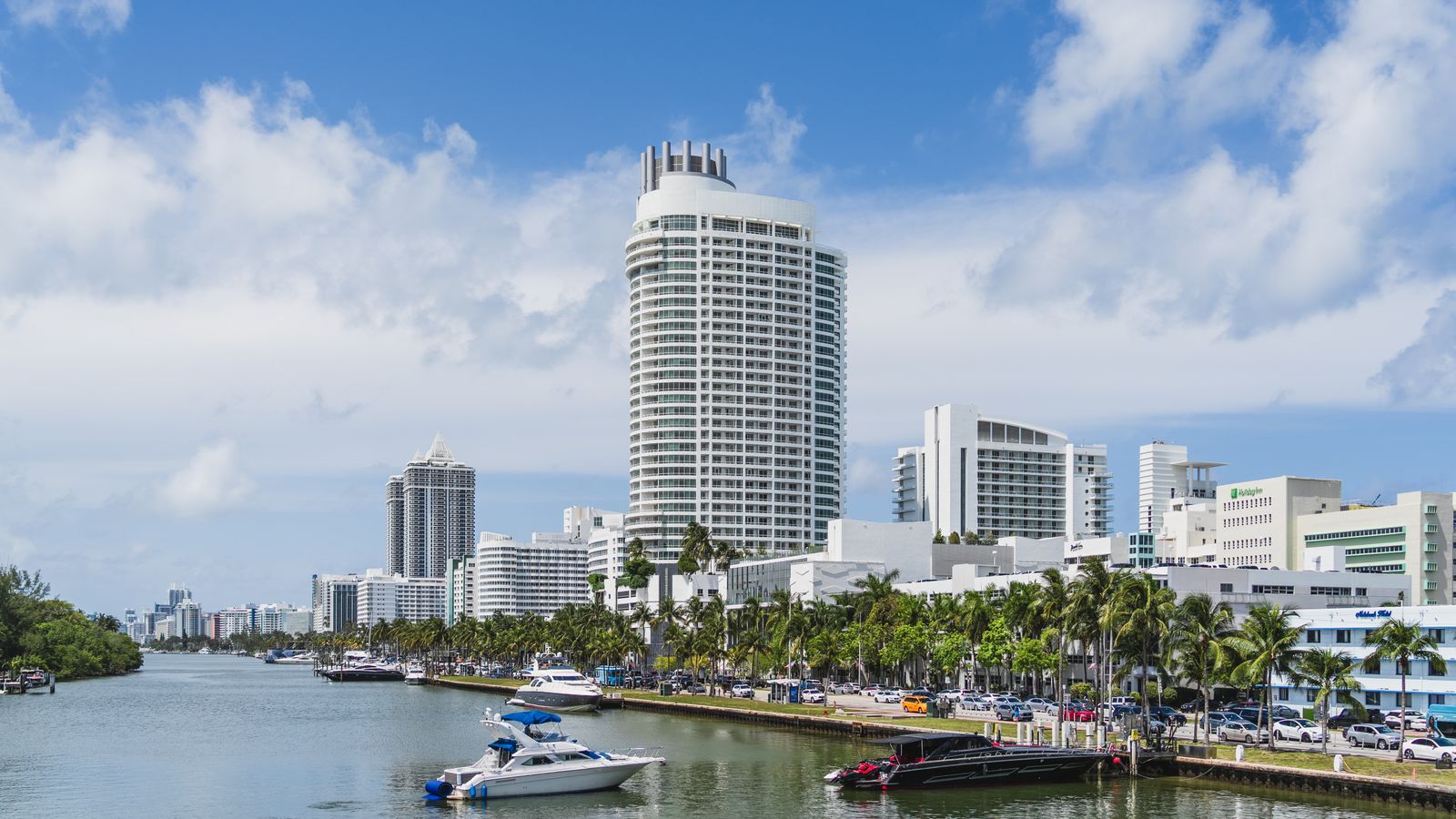 Miami waterfront and Intracoastal waterway view